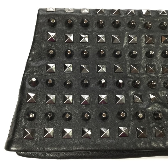 RomyGold Studded Leather Clutch purse